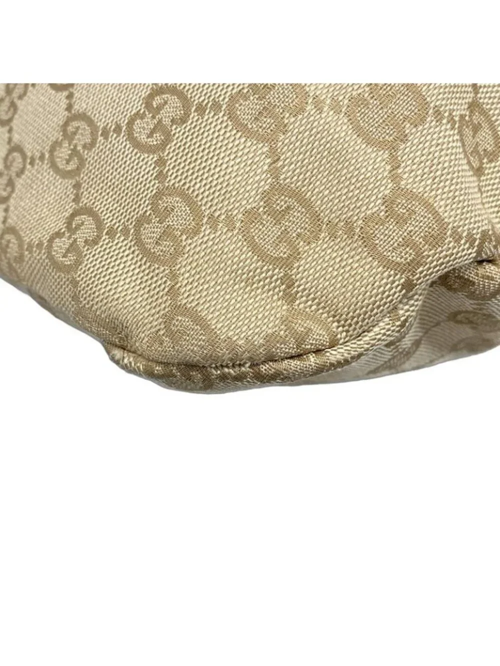 ★SOLD★ Gucci Shoulder Bag Bamboo GG Pattern Beige Brown Studs Leather - Picture 6 of 15